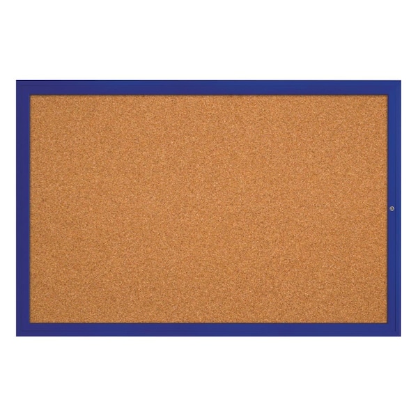 Hinge-less Radius Corkboard, 24"x36", Satin Alum Frame/Surf